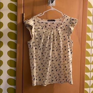 Ivory camisole with birds